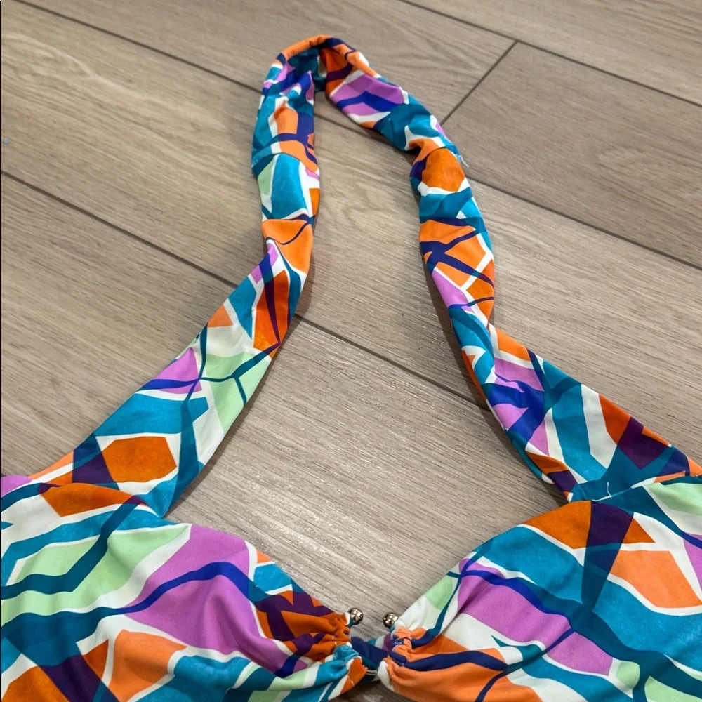 Lovers and Friends Geometric Bikini Sz M Colorful Twist Top High Waisted - Picture 4 of 11